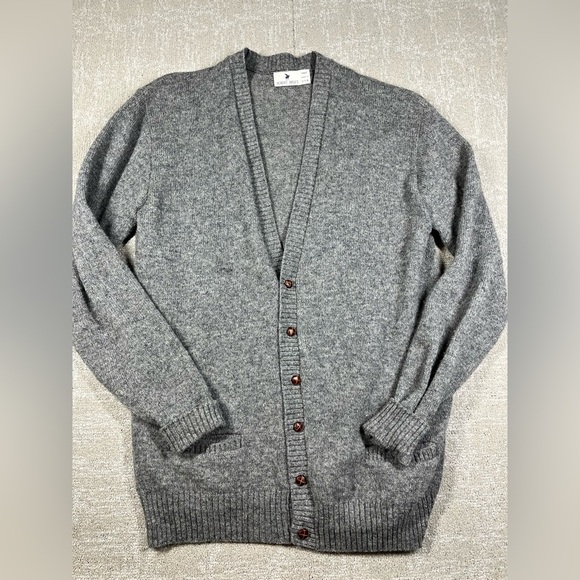 Robert Bruce Made in the USA Wool Button Down Cardigan Sweater Gray Size XXLT - Picture 1 of 7